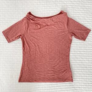 New Rachel Roy Cowl Neck Short Sleeve Knit Blouse in Blush Pink Size XS